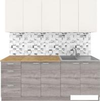 Готовая кухня Агута Альфа 2.0 (дуб пепельный/сатин/дуб бунратти)