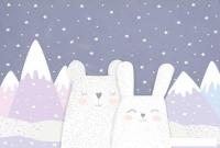 Фотообои Vimala Ночные горы с зайцами 2 270x400