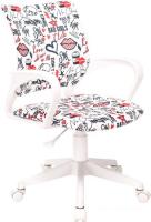 Компьютерное кресло Бюрократ Burokids 1W 1920815 (мультиколор красные губы/пластик белый)
