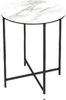 Журнальный столик Древпром М87 ДП1-03-04 48x48x61 (фотопечать мрамор белый)