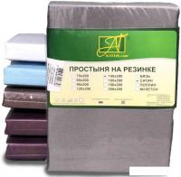 Постельное белье Альвитек Сатин однотонный на резинке 180x200x25 ПР-СО-Р-180(180)-ТСЕР (темно-серый)