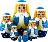Развивающая игра Брестская Фабрика Сувениров Новогодние матрешки для детей в виде снегурочки (набор
