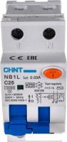 Дифференциальный автомат Chint NB1L 1P+N C25 30mA AC 10KA (36mm) (R)