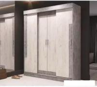 Шкаф-купе Стендмебель Гамма ШК 01 (дуб крафт белый/ателье светлый)