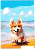 Картина по номерам Red Panda Корги На Берегу p54740