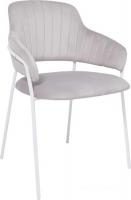 Стул с подлокотниками Алвест AV 448 (светло-серый бархат H-09/белый)