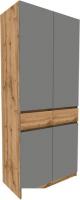 Шкаф распашной ЭлиГард Locarno 2 (дуб натуральный/дымчатый алмаз)