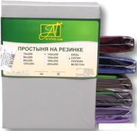 Постельное белье Альвитек Сатин однотонный на резинке 200x200x25 ПР-СО-Р-200-СТАЛЬ (стальной)
