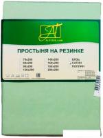 Постельное белье Альвитек Сатин однотонный на резинке 40x200x25 ПР-СО-Р-140-САЛ (салатовый)