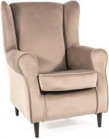 Интерьерное кресло Signal Baron Velvet Bluvel 40 (темно-бежевый/венге)