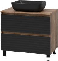 Brevita Тумба под умывальник Dakota 60 DAK-07060-19/02-2Я (черный/темное дерево)