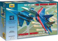 Сборная модель Звезда Авиационная группа высшего пилотажа Су-27УБ 