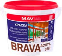 Краска Brava Acryl 35D ВД-АК-1035Д 5 л (белый полуглянцевый)