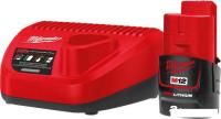 Аккумулятор с зарядным устройством Milwaukee M12 M12NRG-201 4933451900 (12В/2 Ач + 12В)