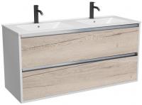 ЗОВ Тумба с умывальником Парма 120 P120LWP0MWHMC1A-OL120 (белый/белый галифакс)