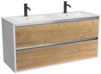 ЗОВ Тумба с умывальником Парма 120 P120LWP0MHMC1A-OL120 (белый/галифакс)