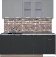 Готовая кухня Интерлиния Мила 20 (антрацит/серебро)