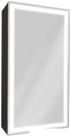 Континент Шкаф с зеркалом Mirror Box Black Led 35x65 (левый)