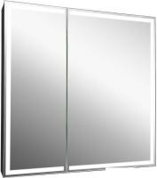 Континент Шкаф с зеркалом Mirror Box Black Led 80х80
