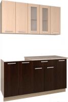 Готовая кухня Интерлиния Мила 15 (дуб молочный/дуб венге)