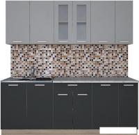 Готовая кухня Интерлиния Мила 21 (антрацит/серебро)