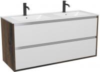 ЗОВ Тумба с умывальником Парма 120 P120LA0MWMC1A-OL120 (аттик/белый матовый/алюминий)