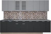 Готовая кухня Интерлиния Мила 30 (антрацит/серебро)