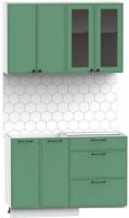 Готовая кухня Интермебель Лион-11 1.2м без столешницы (мята софт)