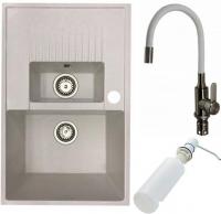 Кухонная мойка БелЭворс Forma R + смеситель W74004-3 + дозатор L405H (белый)