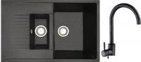 Кухонная мойка БелЭворс Forma R + смеситель W4998-3-22 (черный)