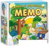 Детская настольная игра Нескучные игры Мемо детское деревянное. Птицы 8504
