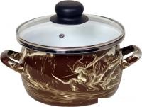 Кастрюля Сантэкс 1-2450111 (шейк коричневый/белый)