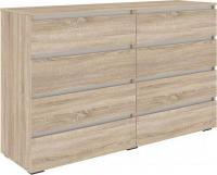 Комод Кортекс-мебель Бари 160 8ш (дуб сонома/дуб сонома/белый)