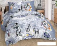 Постельное белье Моё бельё БП 1.5сп Город роботов 12875/1 (1.5-спальный, нав. 70x70)