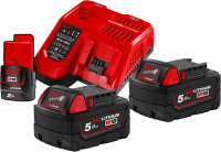 Аккумулятор с зарядным устройством Milwaukee M18 M18NRG-502 4933459217 (2 x 18В/5 Ач + 12В/2 Ач + 12