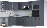 Готовая кухня Интерлиния Тренд 1.88x3.2 ВТ левая (пепел/пепел/опал светлый)