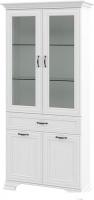 Шкаф-витрина Неман мебель Юнона МН-132-14 (белый текстурный)