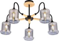 Люстра средней высоты Mirastyle SX-N-4872/5 BK+WOOD