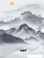 Фотообои ФабрикаФресок Акварельная Япония и горы 172265 (200x265)