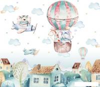 Фотообои ФабрикаФресок Детские Звери над городом 793270 (300x270)