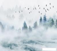 Фотообои ФабрикаФресок Светлый туманный лес 012365 (300x265)