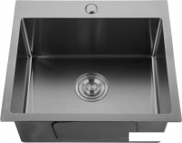 Кухонная мойка GranFest Metal нержавеющая сталь AISI 304 PVD GF-5050 Графит (с сифоном)