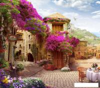Фотообои ФабрикаФресок Фреска Античная улочка с сиренью 113265 (300x265)