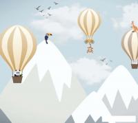 Фотообои ФабрикаФресок Шары в горах и звери 613270 (300x270)