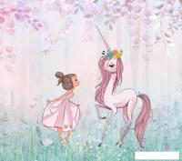 Фотообои ФабрикаФресок Сказка Девочка и единорог 243265 (300x265)