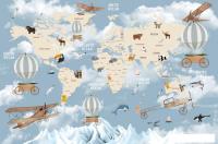 Фотообои ФабрикаФресок Детская карта с животными на английском 054265 (400x265)