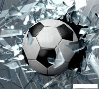 Фотообои ФабрикаФресок Футбольный мяч разбивает стекло 713270 (300x270)