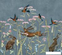 Фотообои ФабрикаФресок Зайцы в цветах Афреска 563270 (300x270)