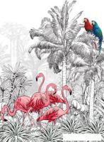Фотообои ФабрикаФресок Контрастные фламинго и попугаи 282270 (200x270)