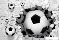 Фотообои ФабрикаФресок Футбольные мячи из стены 724270 (400x270)